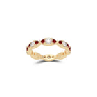 Fuster Navette Signature Diamond and Ruby Ring