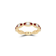 Fuster Navette Signature Diamond and Ruby Ring
