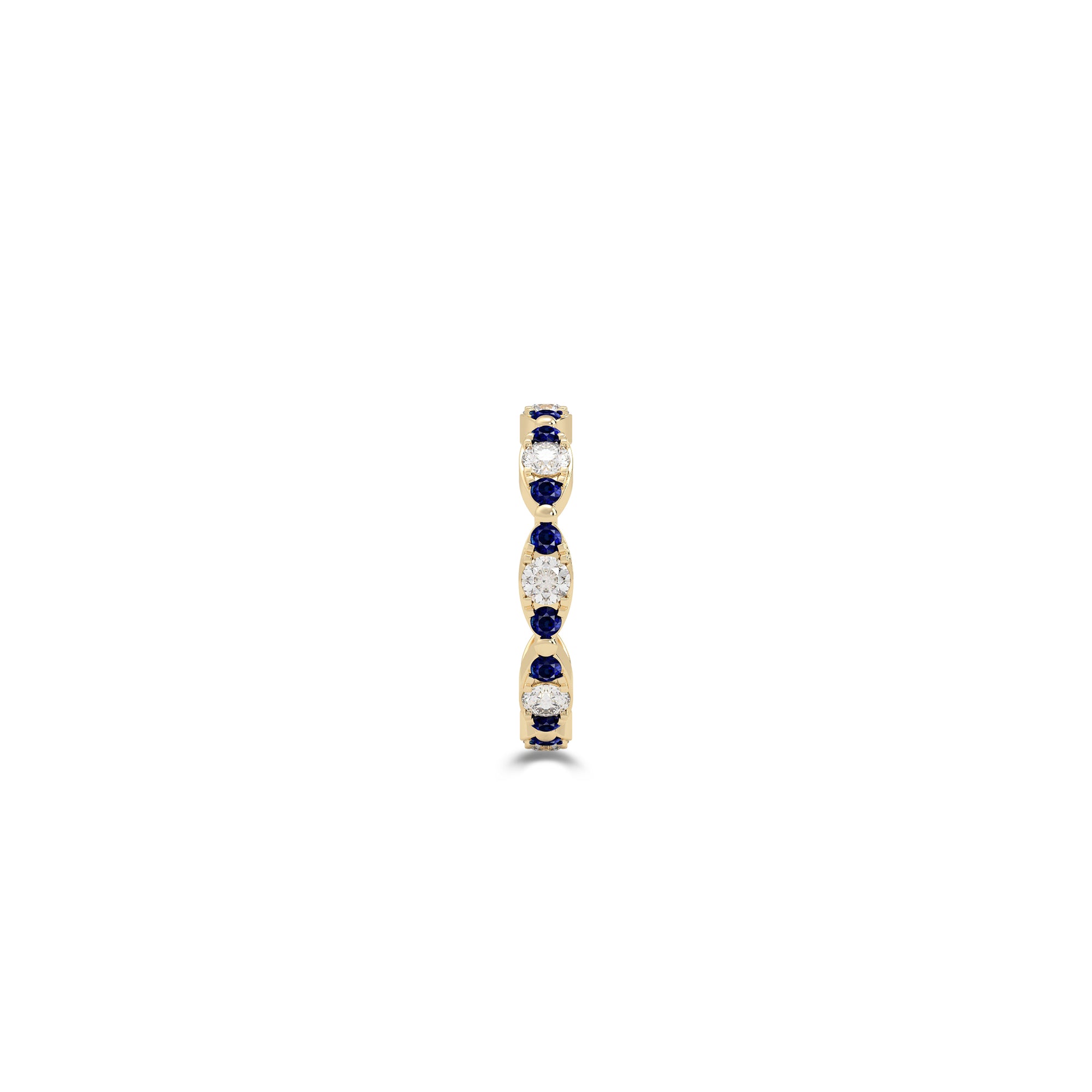 Fuster Navette Signature Diamond and Sapphire Ring