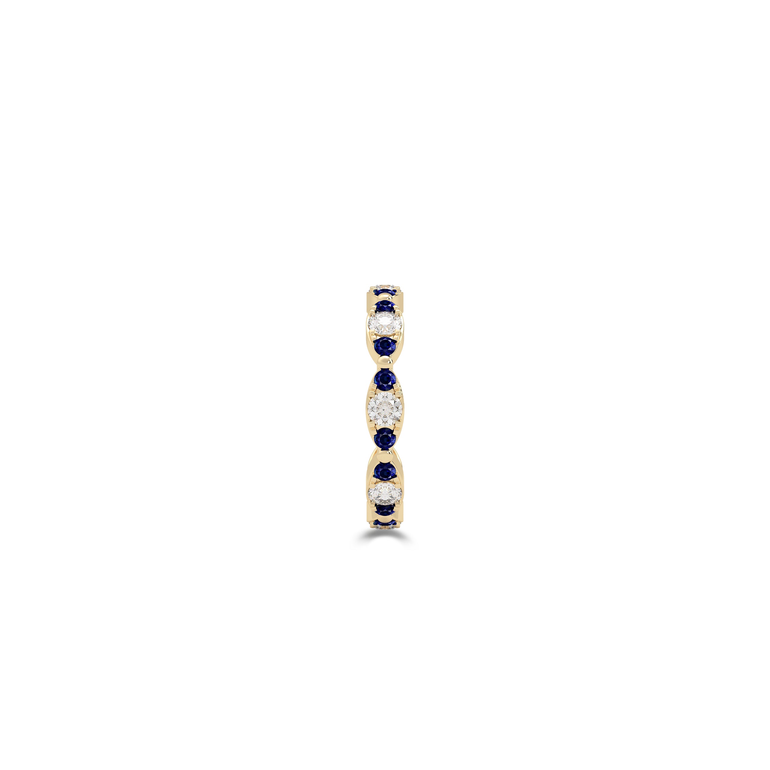 Fuster Navette Signature Diamond and Sapphire Ring