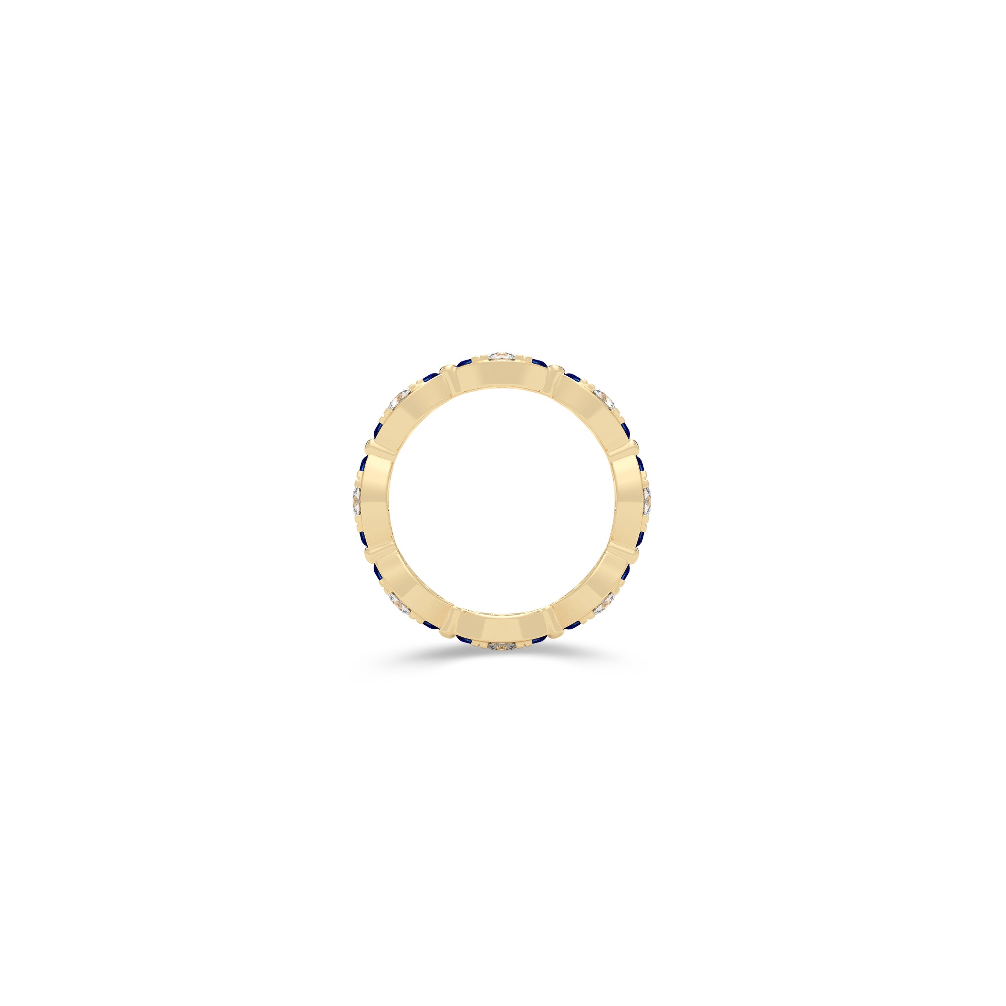 Fuster Navette Signature Diamond and Sapphire Ring