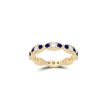 Fuster Navette Signature Diamond and Sapphire Ring