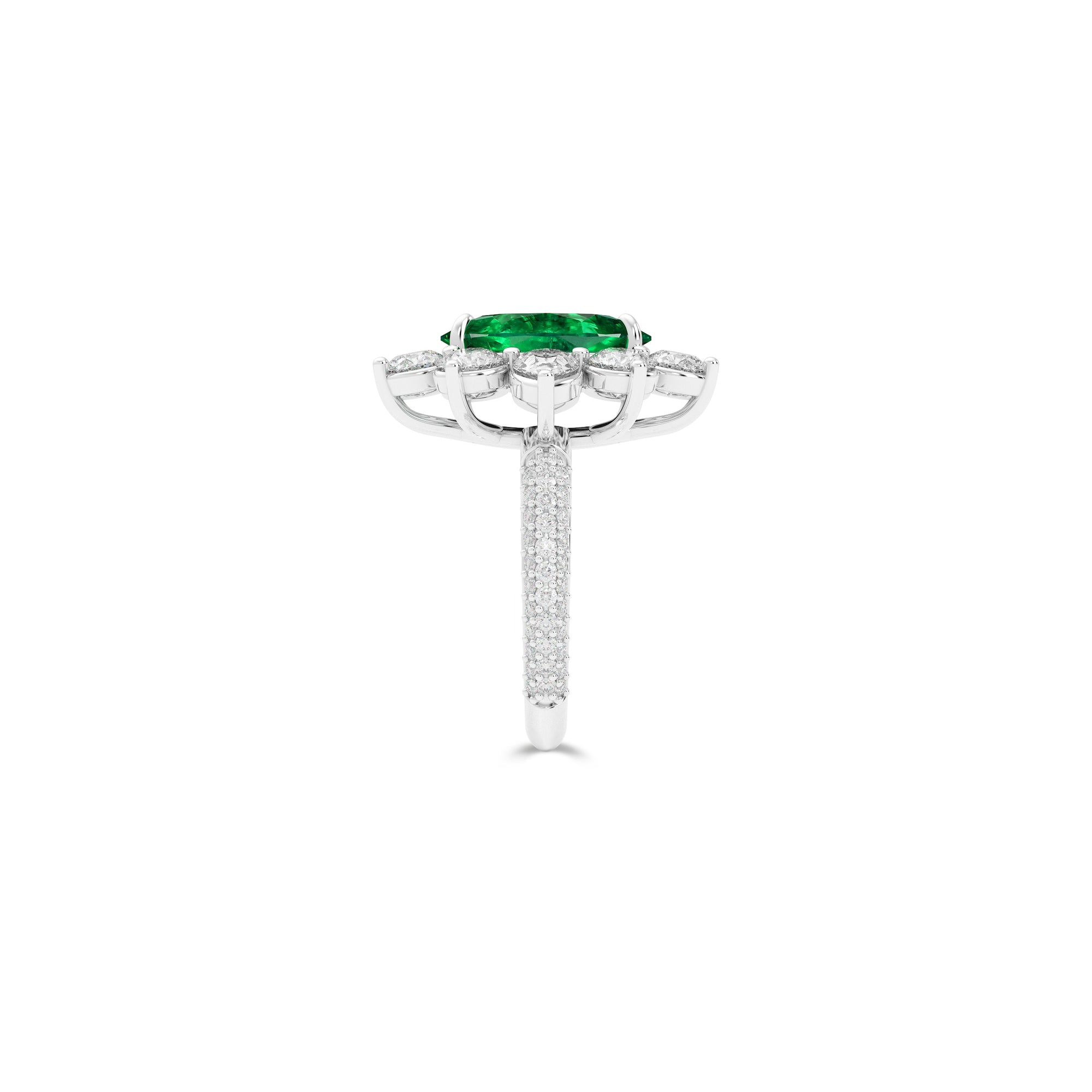 Anastasia's Emerald Oval Cut and Diamond Ring