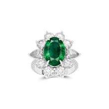 Anastasia's Emerald Oval Cut and Diamond Ring