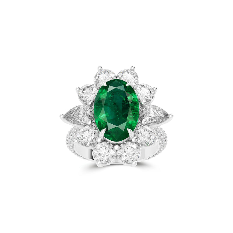 Anastasia's Emerald Oval Cut and Diamond Ring