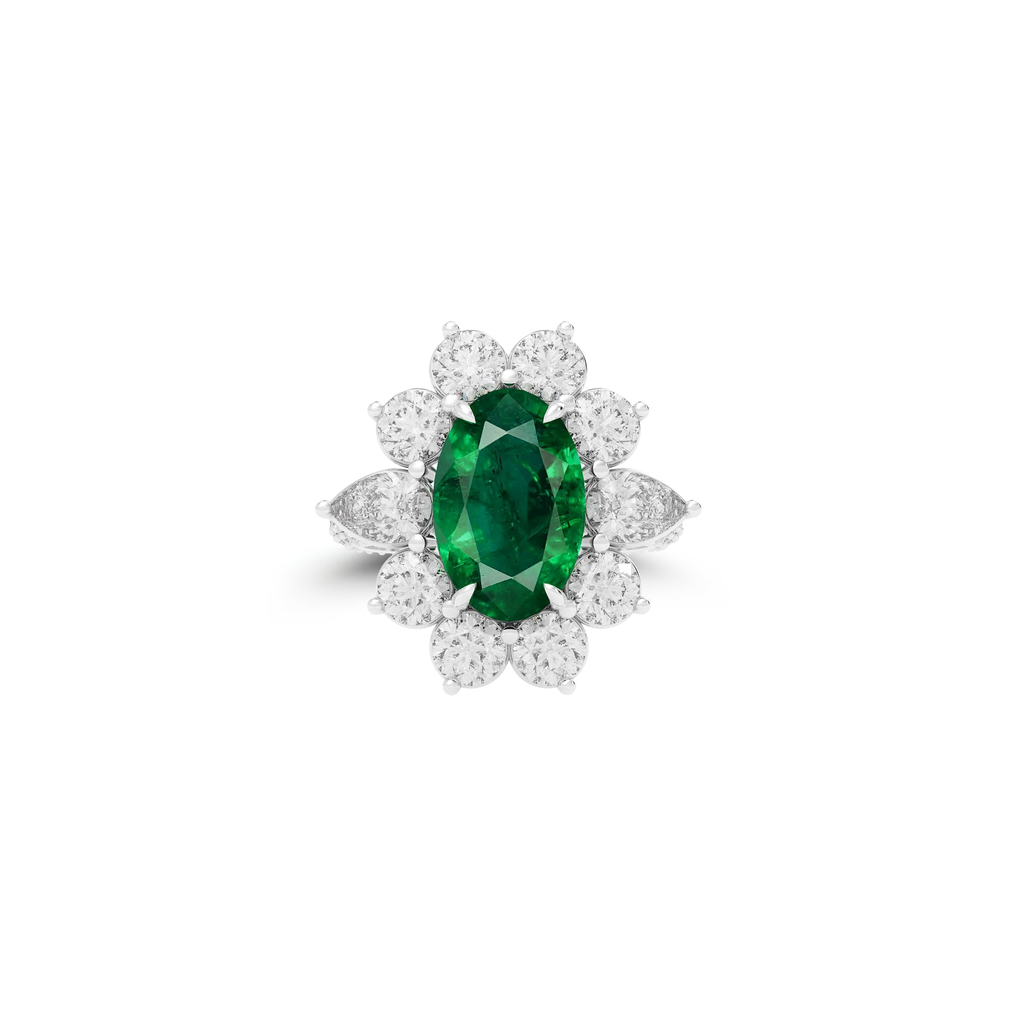 Anastasia's Emerald Oval Cut and Diamond Ring