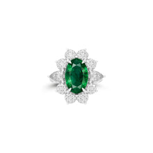 Anastasia's Emerald Oval Cut and Diamond Ring