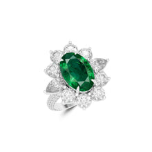Anastasia's Emerald Oval Cut and Diamond Ring