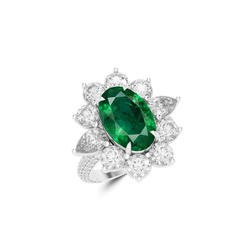 Anastasia's Emerald Oval Cut and Diamond Ring