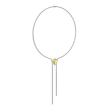 Collar clásico de alta joyería con diamantes de talla pera amarilla 