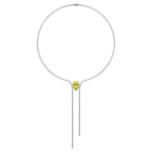 Collar clásico de alta joyería con diamantes de talla pera amarilla 
