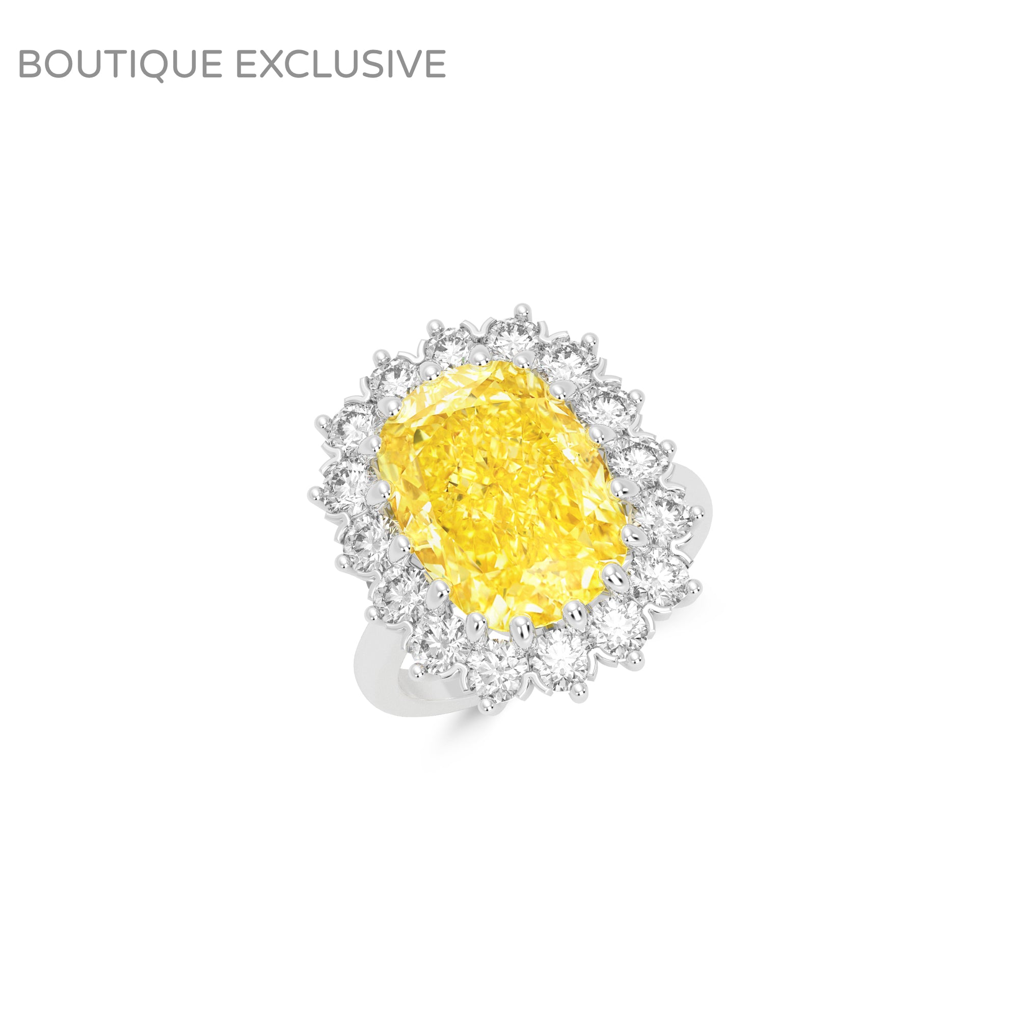 Fancy Intense Yellow Internally Flawless Cushion Diamond Solitaire Ring – Boutique Exclusive