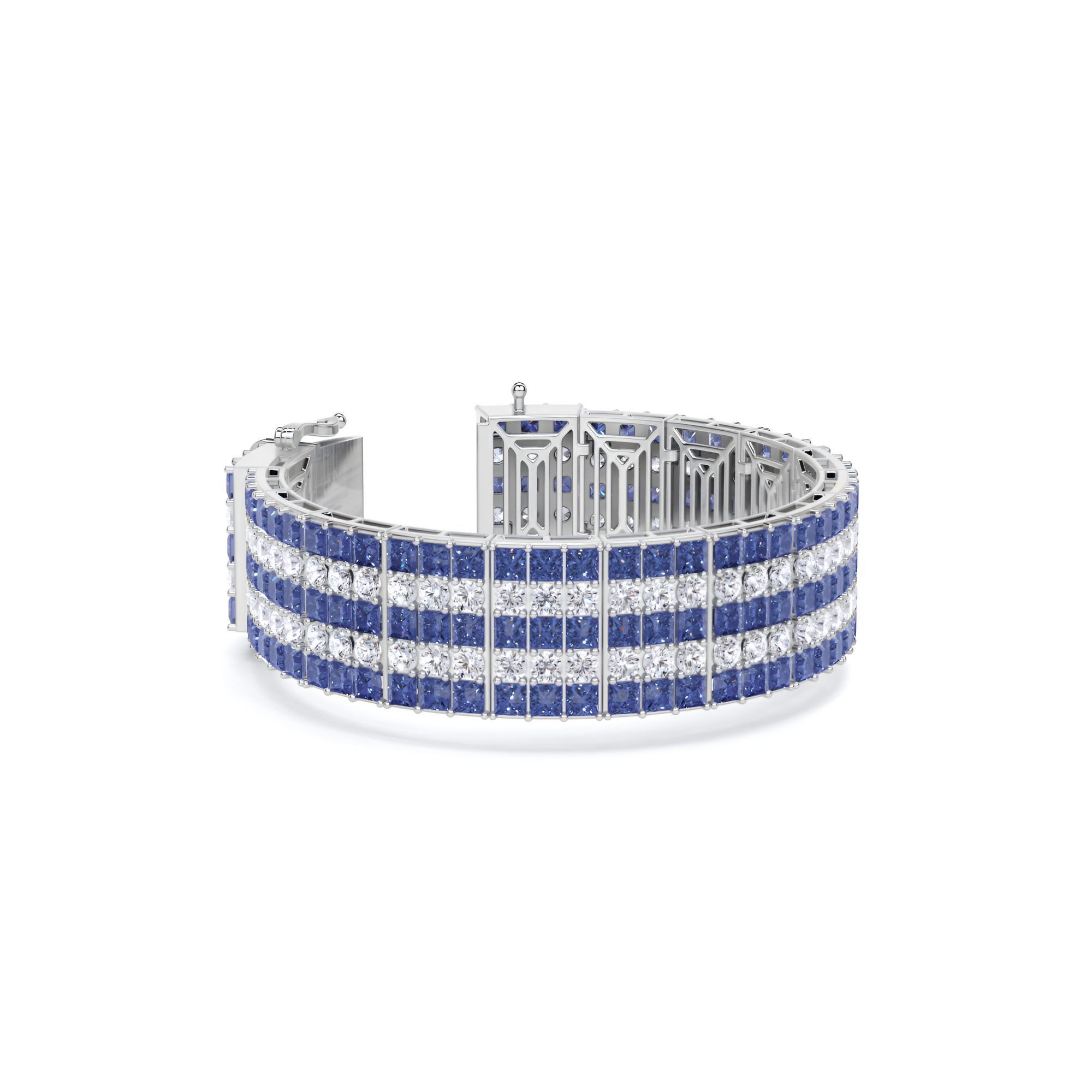 Pulsera de alta joyería con diamantes y rubíes impecables 