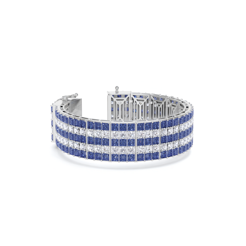 Sapphire and White Diamond  High Jewellery Bracelet