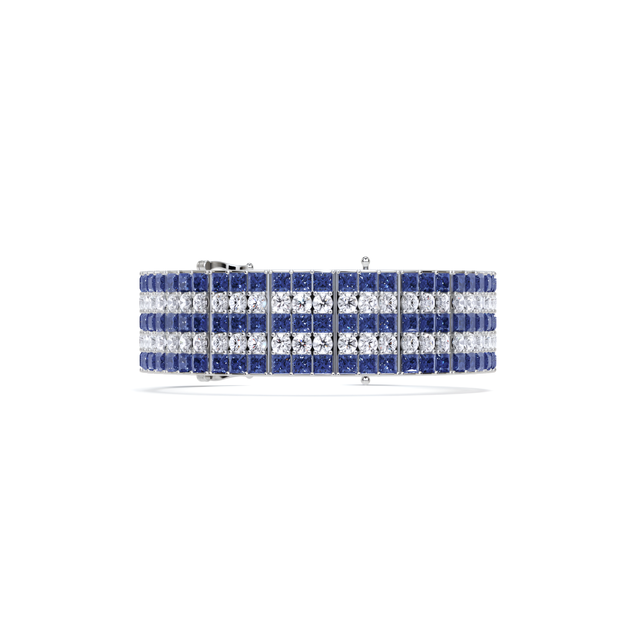 Pulsera de alta joyería con diamantes y rubíes impecables 