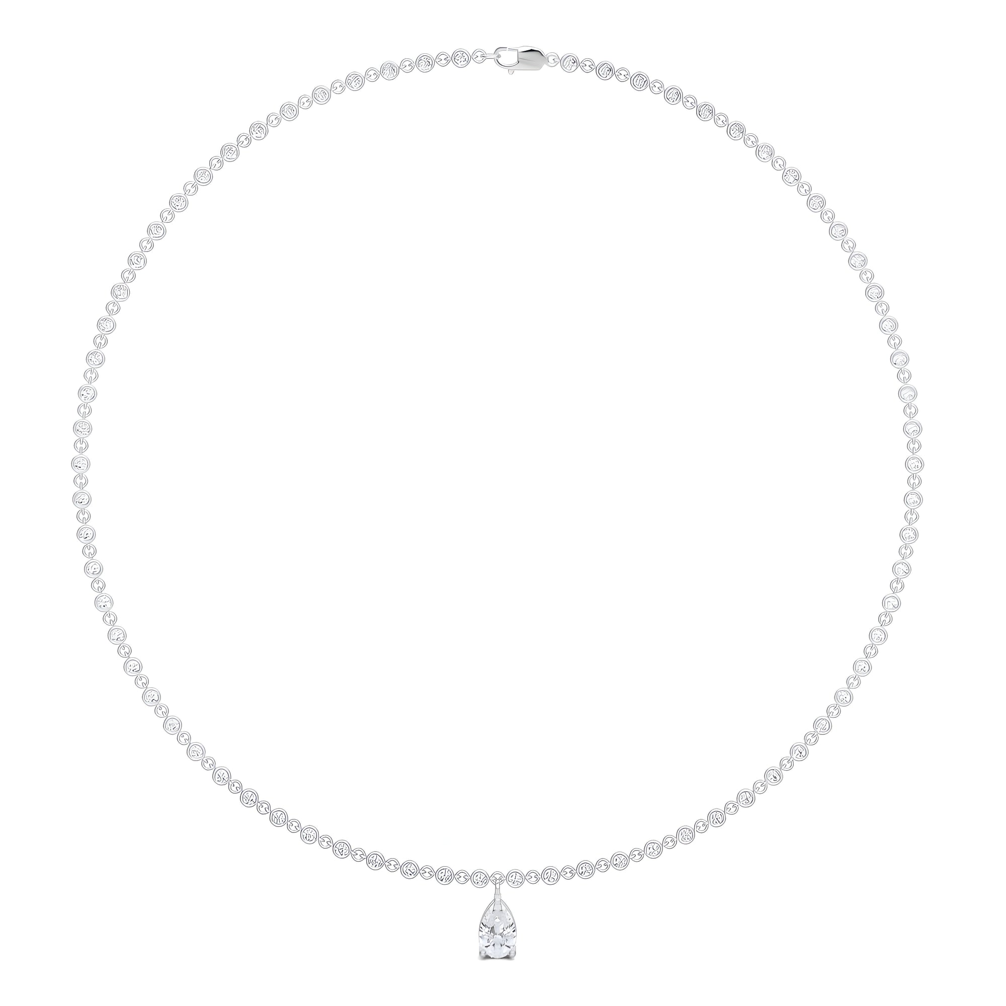 Collar de diamantes en forma de pera con icono de Fuster 