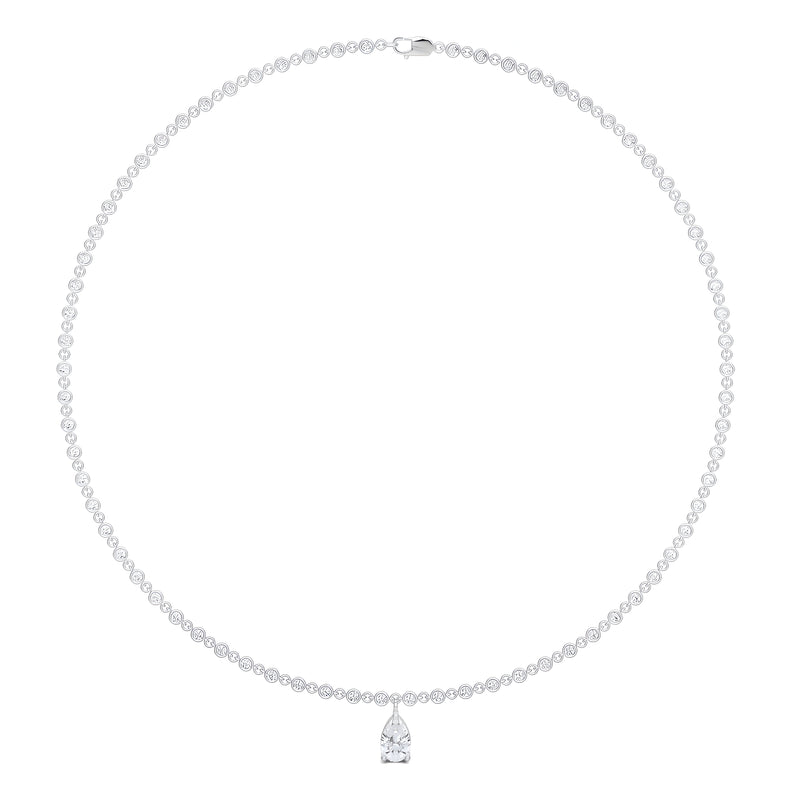 Collar de diamantes en forma de pera con icono de Fuster 