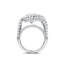 Navette-Ring mit weißem Diamanten – Weißgold