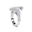 Navette-Ring mit weißem Diamanten – Weißgold
