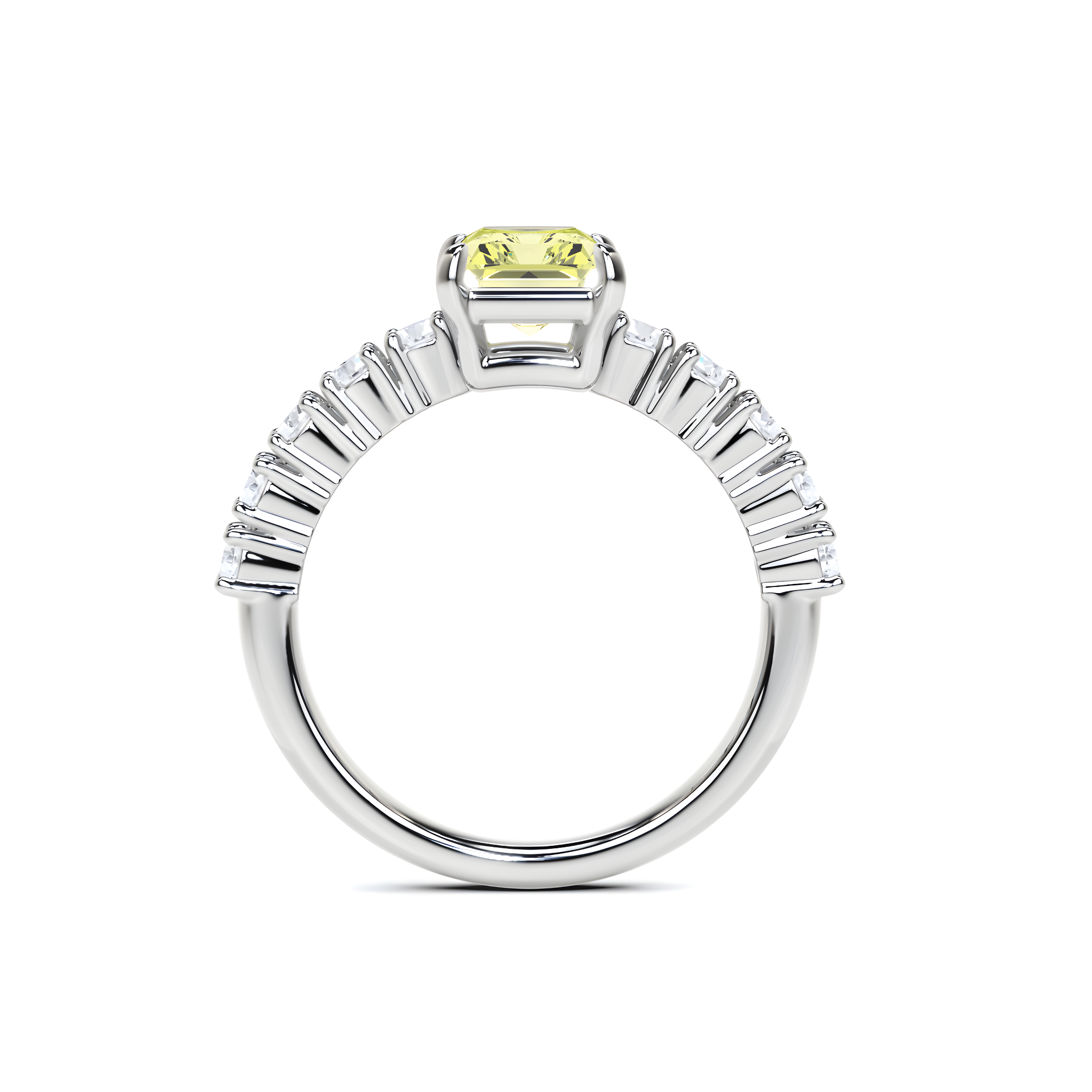 Fancy Yellow Radiant Cut Diamond Engagement Ring