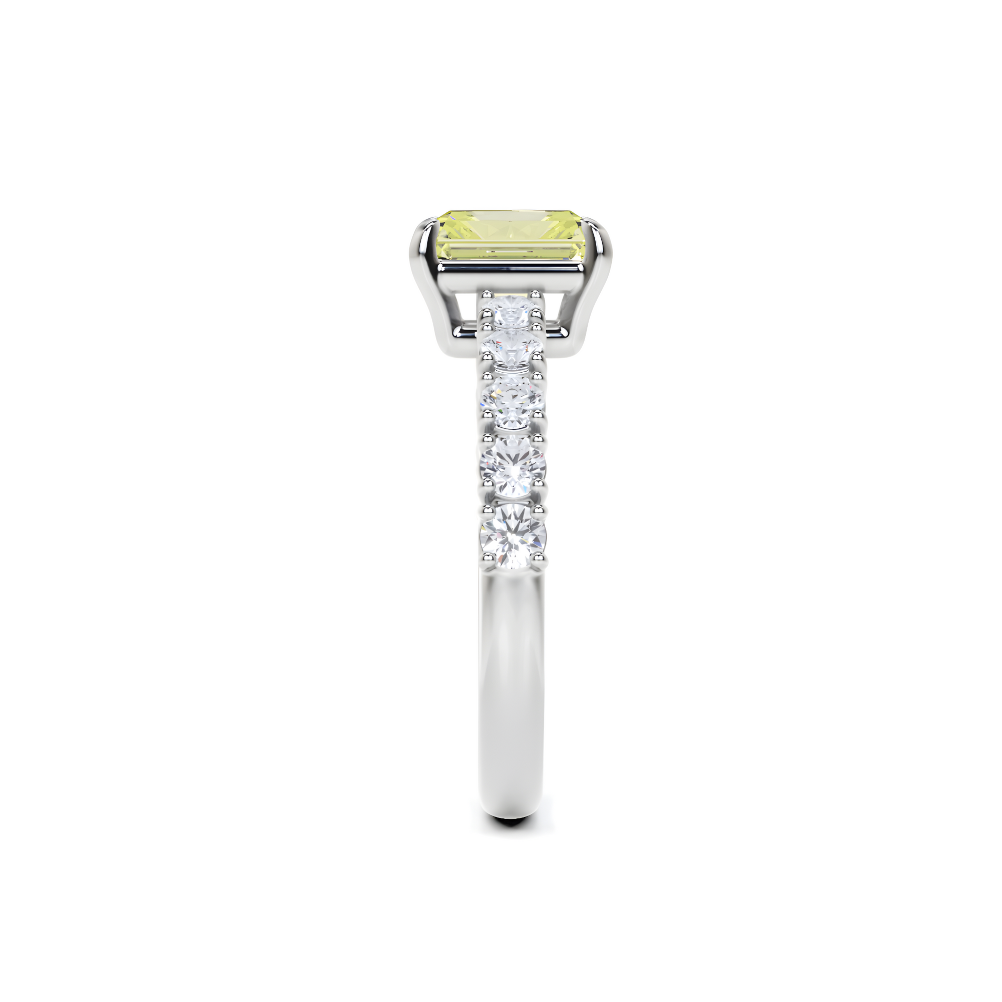 Fancy Yellow Radiant Cut Diamond Engagement Ring