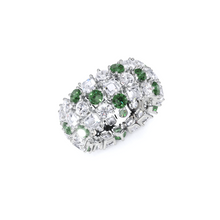 Classic Crown Emerald and White Diamond Ring
