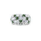 Classic Crown Emerald and White Diamond Ring