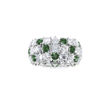 Classic Crown Emerald and White Diamond Ring