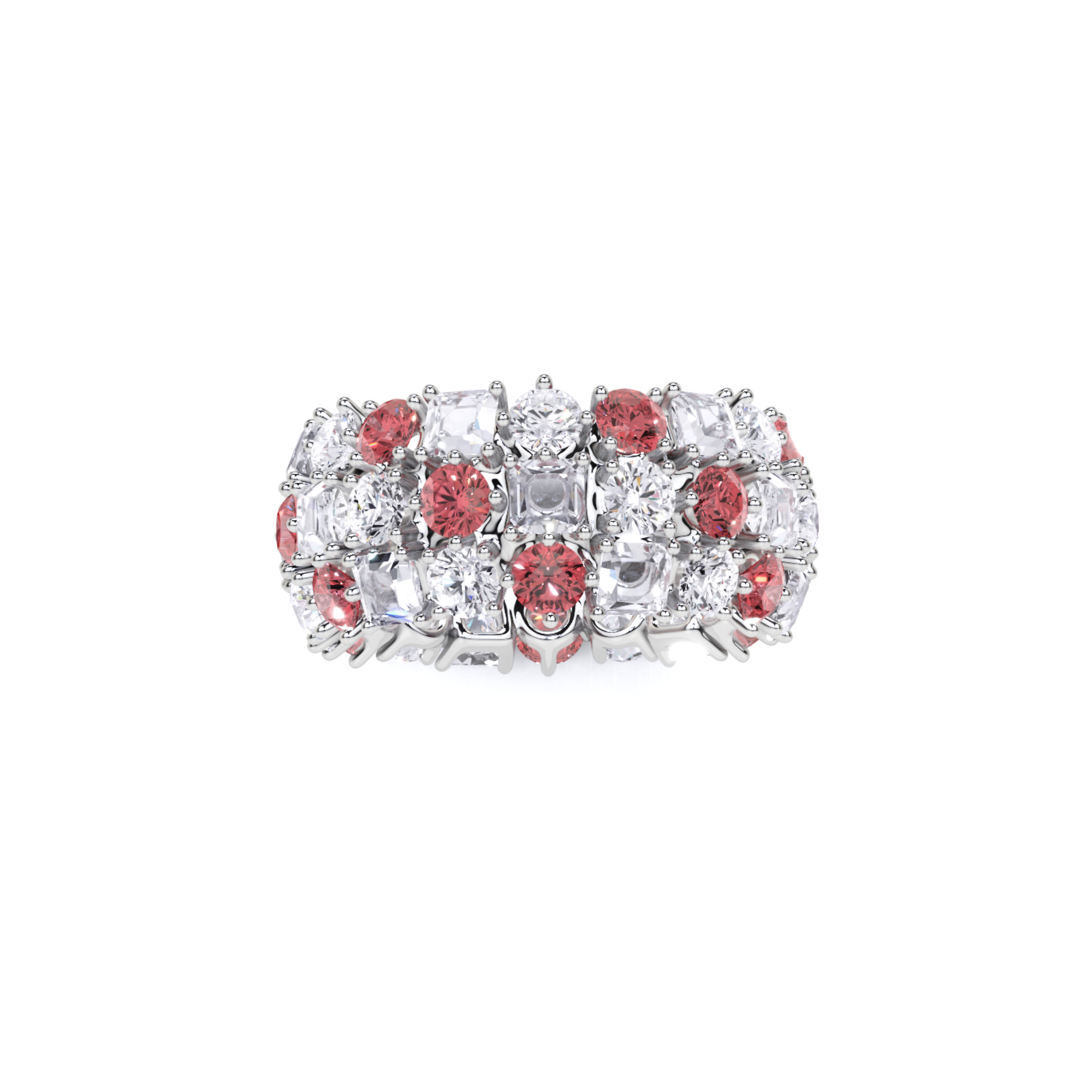 Classic Crown Ruby and White Diamond Ring