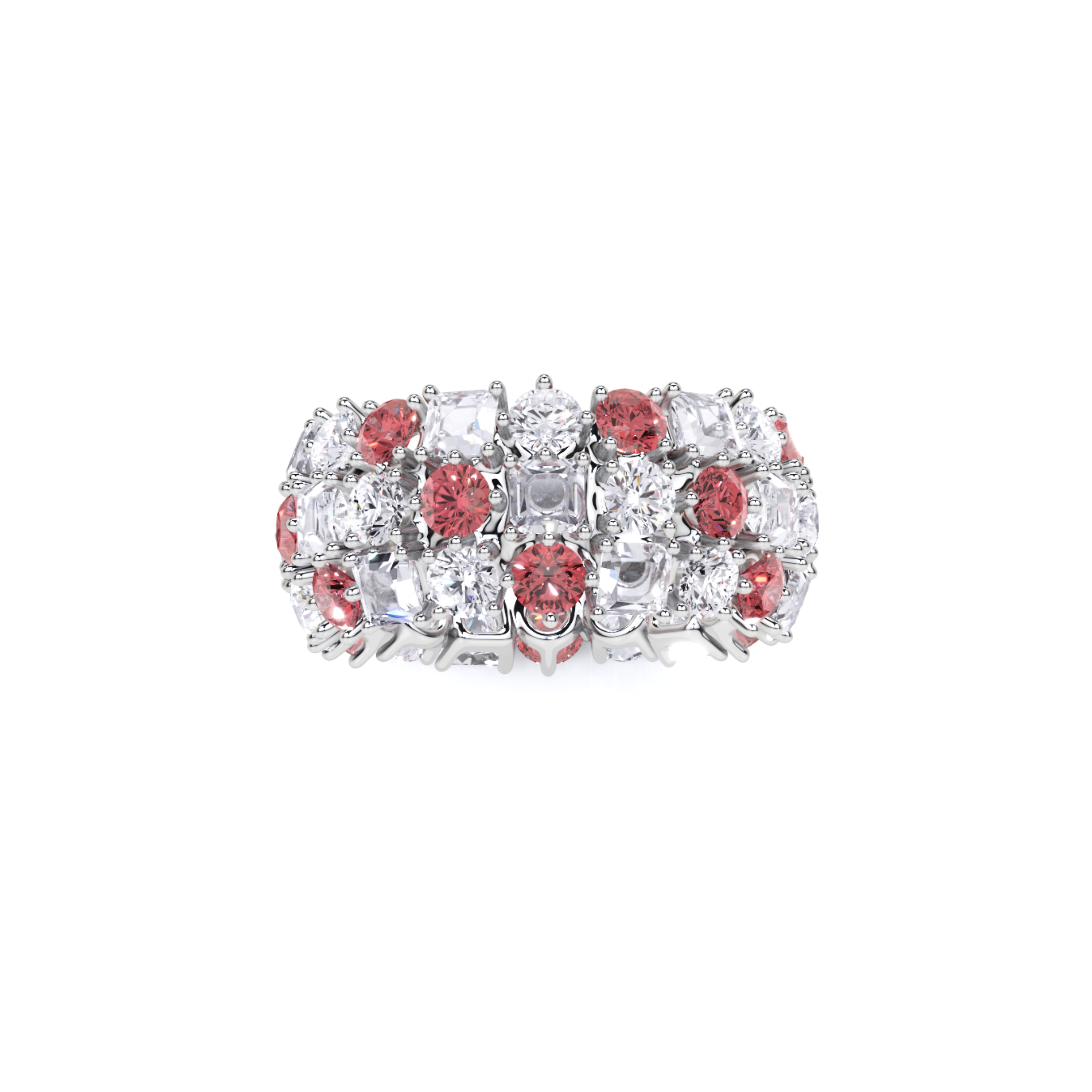 Classic Crown Ruby and White Diamond Ring