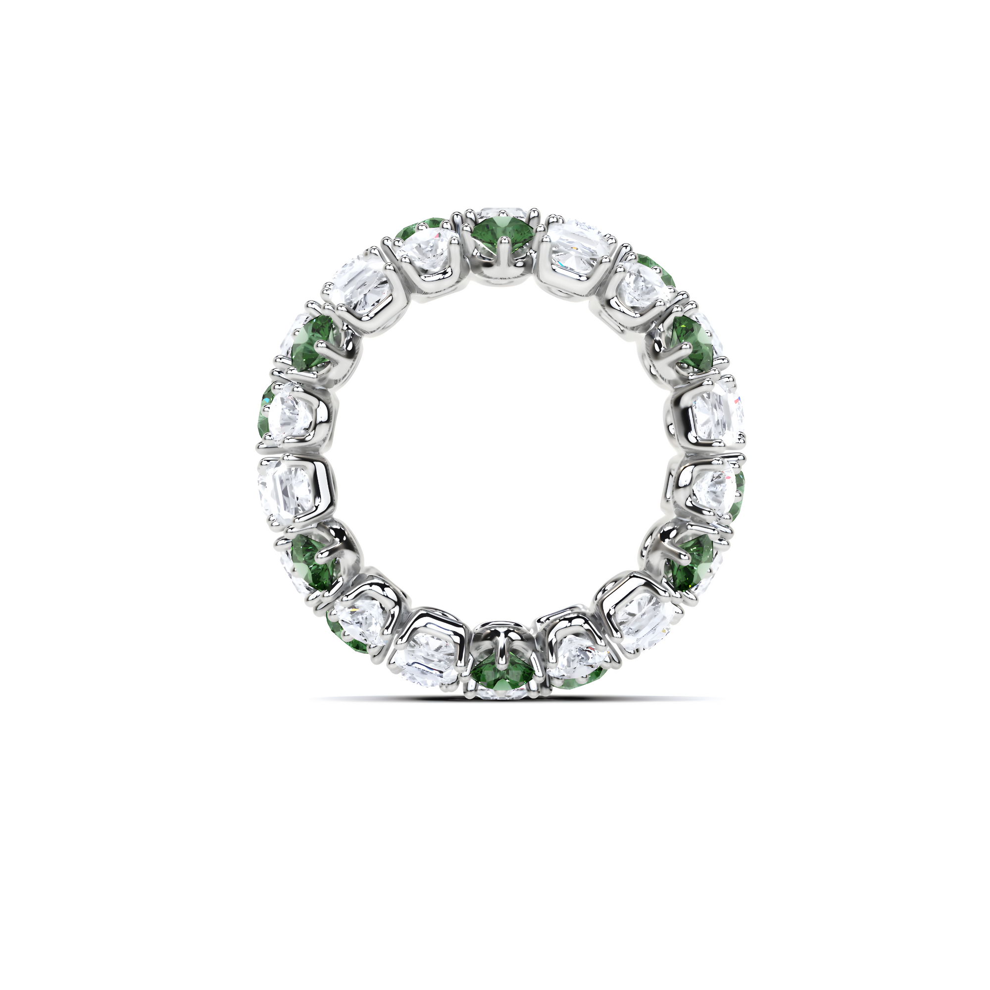 Classic Crown Emerald and White Diamond Ring