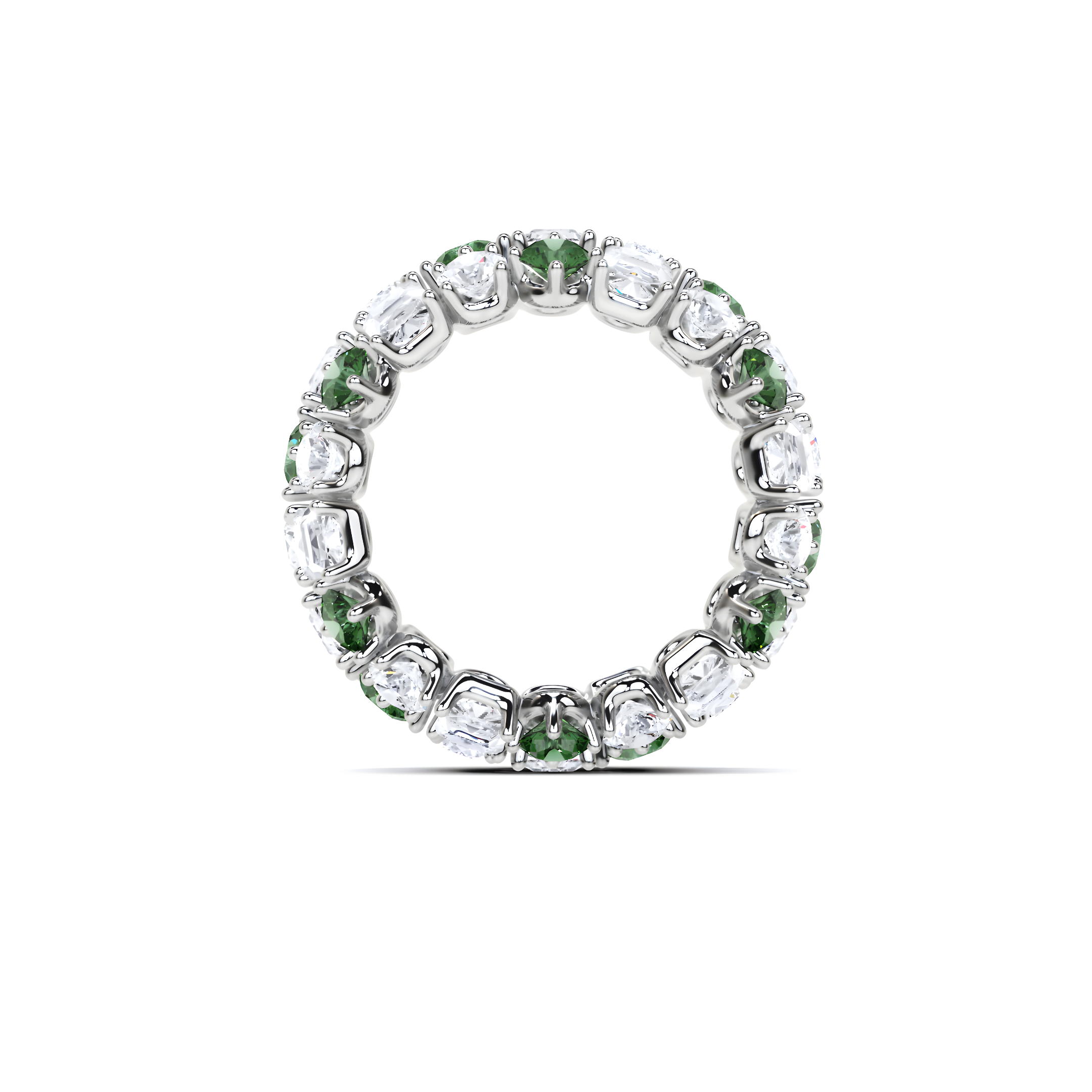 Classic Crown Emerald and White Diamond Ring
