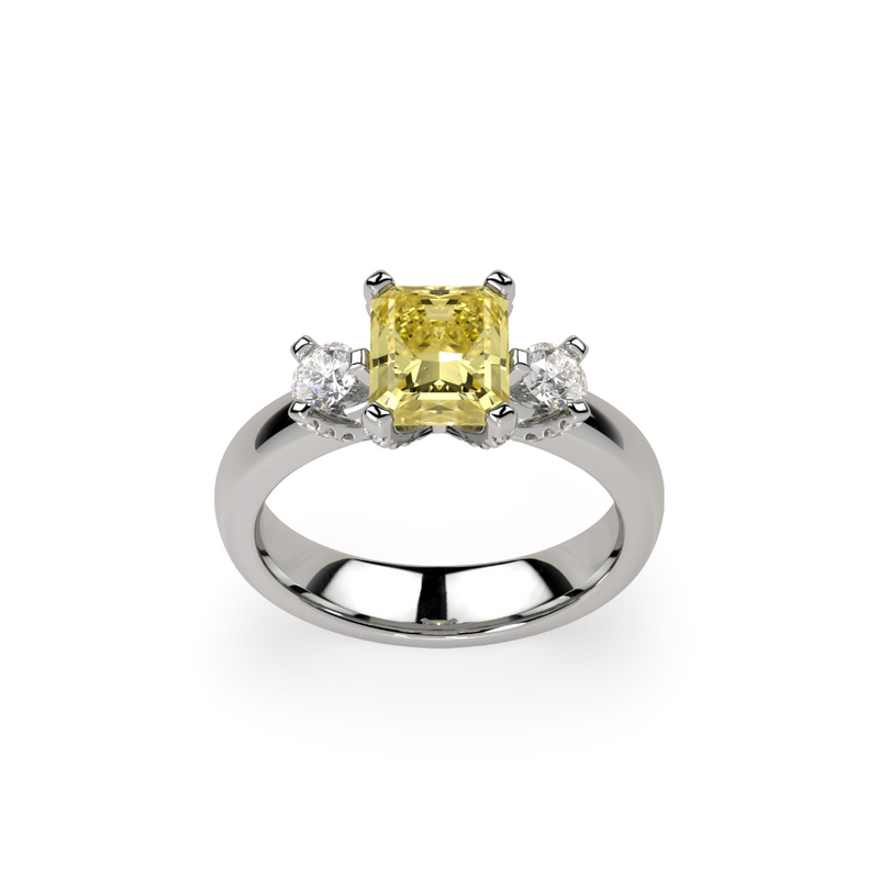 Navette-Ring mit weißem Diamanten – Weißgold