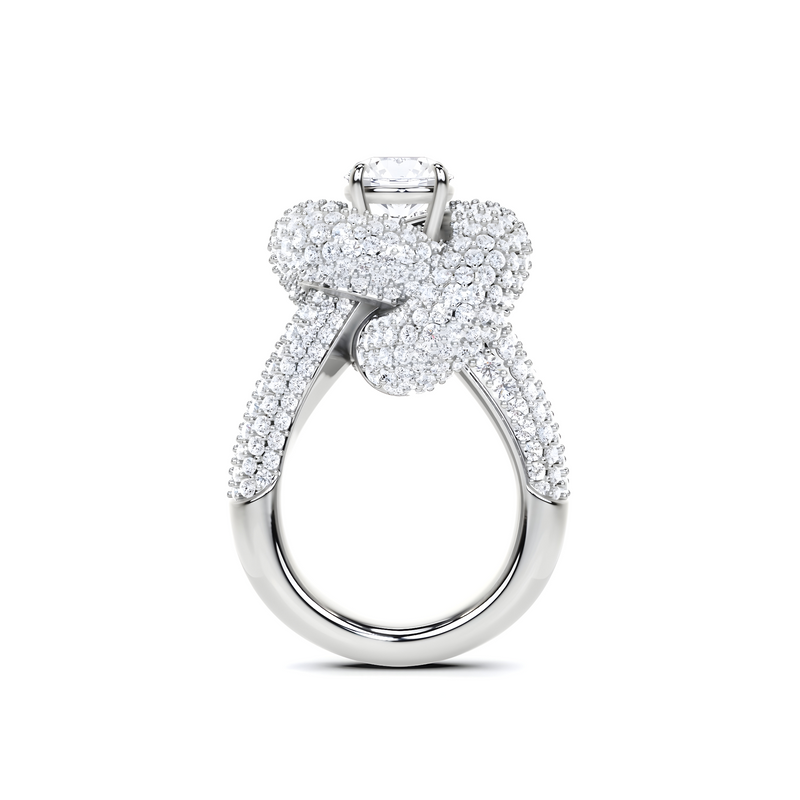 Navette-Ring mit weißem Diamanten – Weißgold