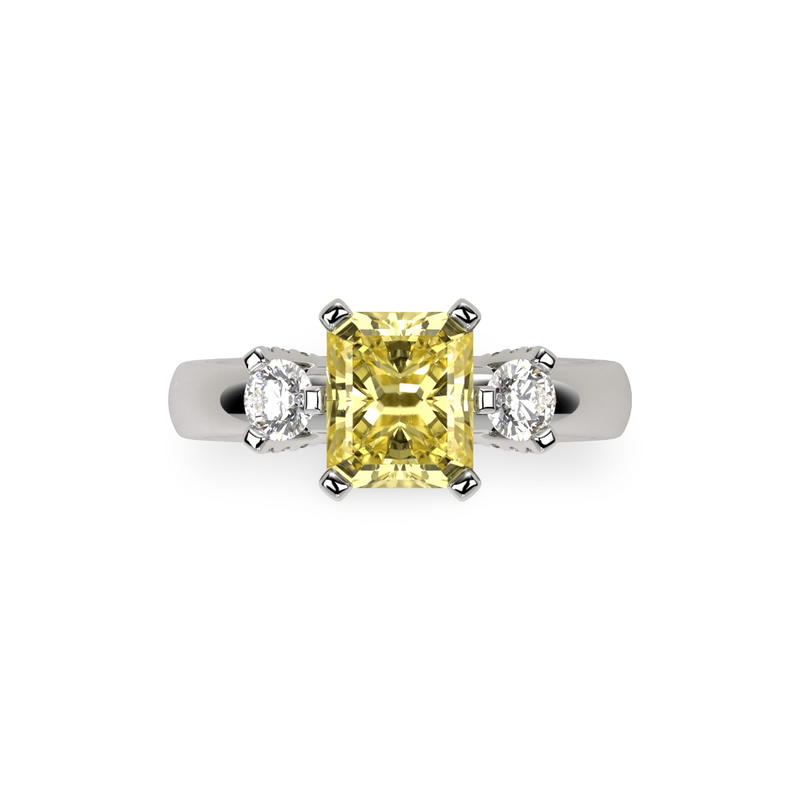 Navette-Ring mit weißem Diamanten – Weißgold