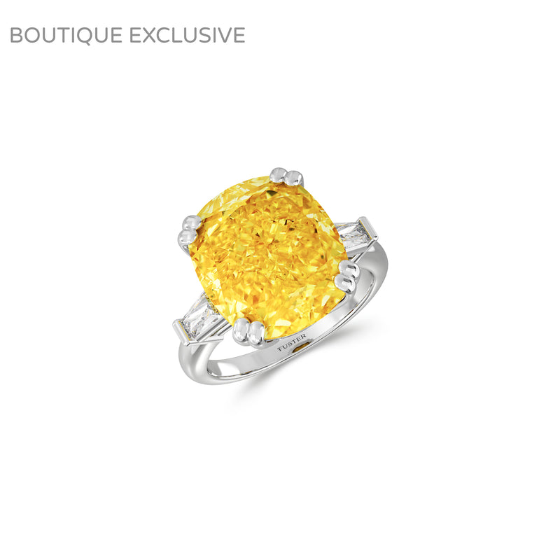 Fancy Intense Yellow Cushion Diamond Solitaire Ring – Boutique Exclusive