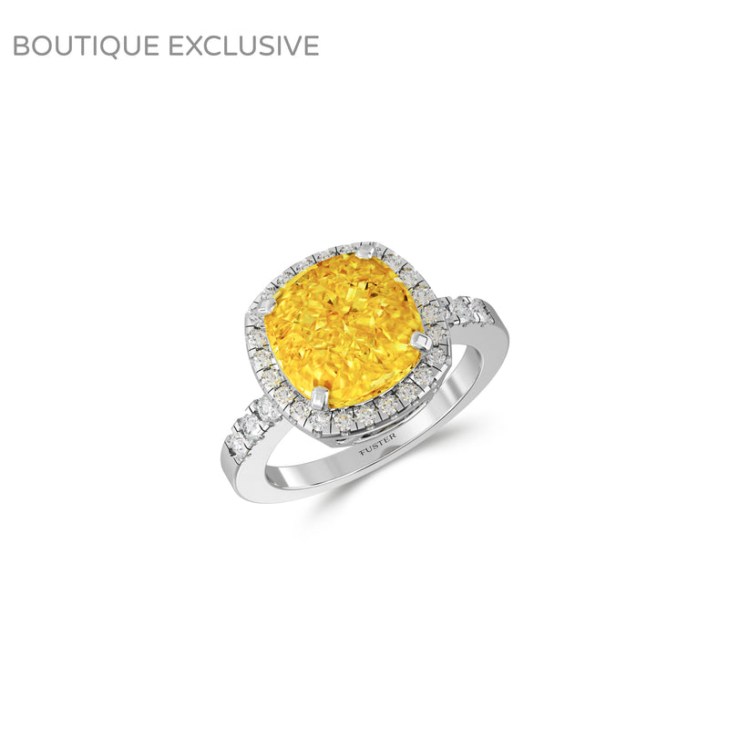 Intense Yellow Cushion Diamond Ring – Boutique Exclusive