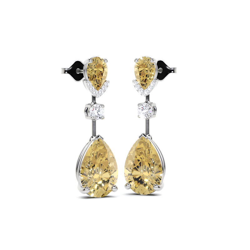 Pendientes de alta joyería de diamantes y esmeraldas de cuento de hadas 