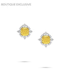 Fancy Yellow Cushion Cut Earrings - Boutique Exclusive